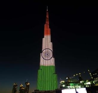 Burj Khalifa in Indian Flag Colour