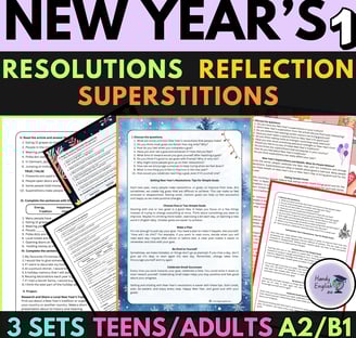 communicative activities for english lessons new years reading comprehension