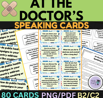 communicative activities for english lessons at the doctor's speaking cards