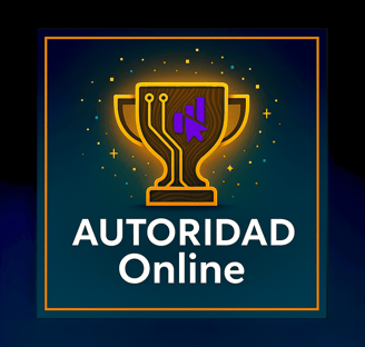 Trofeo dorado con circuitos y logo Egremy Digital, simboliza Autoridad Online para potenciar credibilidad digital.