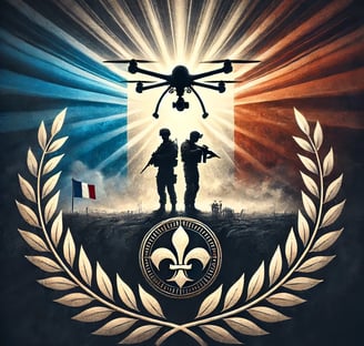 armée drones et drapeau français