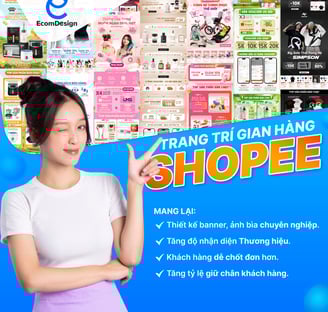 Trang trí gian hàng shopee