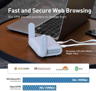 showcase of vpn compatability of GL.iNet GL-MT3000 (Beryl AX) Portable Travel Router