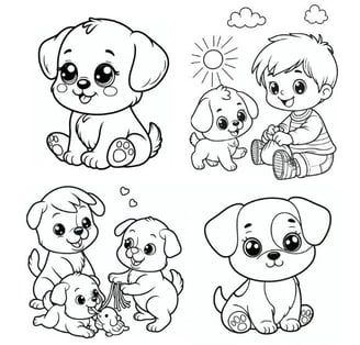 dog coloring pages montage
