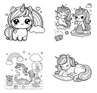 unicorn coloring pages montage