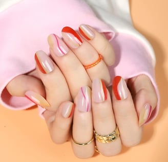 Uñas rojas abstractas