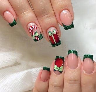 Uñas de regalos de navidad