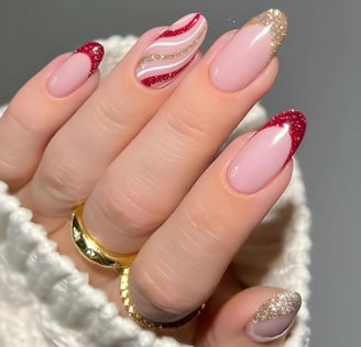 Uñas con glitter en las puntas