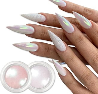 Uñas con glitter holográficas