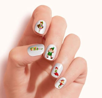 Uñas de elfo navideño