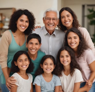 Familia feliz con un plan de previsión funeraria