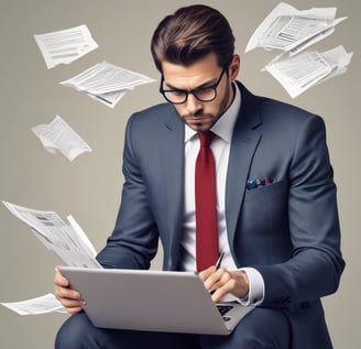 A stack of thick folders on a white surface