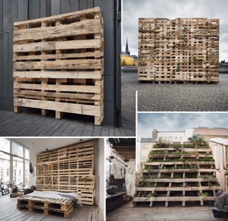 multicolored wood pallet