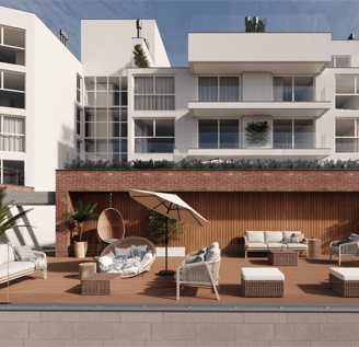 Vista deck lagoa prédio multifamiliar ORLA Laranjal na cidade de Pelotas. Construtora Valori Empreendimentos