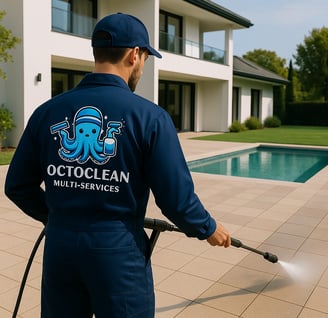 Lavage haute pression terrasse à La Ferté-Alais – OctoClean en action