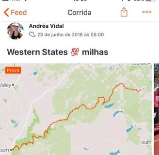 Strava app interface showing running route from Western States 2018.