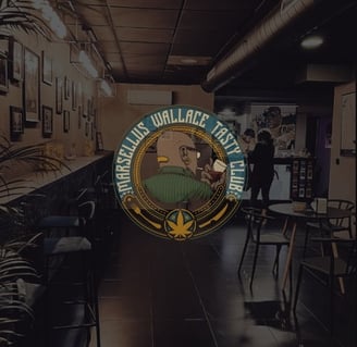  Interior de Wallace Team Cannabis Club con ambiente clásico
