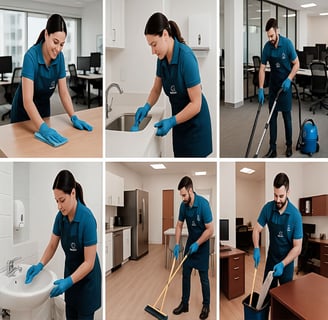 NexaPro professionals cleaning office space and work areas for businesses