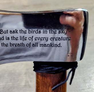 Artistic engraved Ax