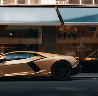 a gold colored lamborghini revuelto