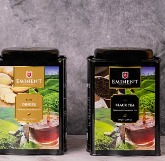 EMINENT three tea Tins of different flavors of tea