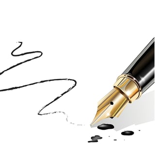 Fountain pen writing across a page