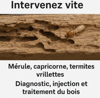 Diagnostic Mérule, capricorne, termites, vrillettes