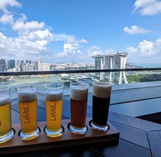 Craftbeer at the top of the world at LeVeL33 Microbrewery in Singapore