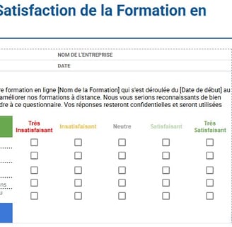 questionnaire de satisfaction formation en ligne