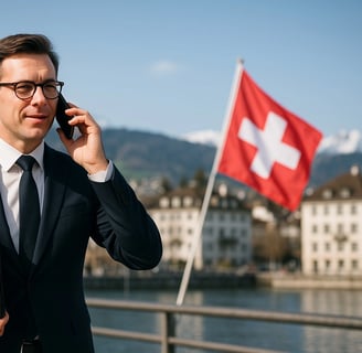 a man in a suit and tie is talking on the phone