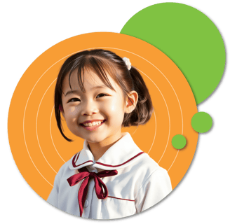 A kindergarten student smiling with joy and excited for her journey at Haven Global Preschool