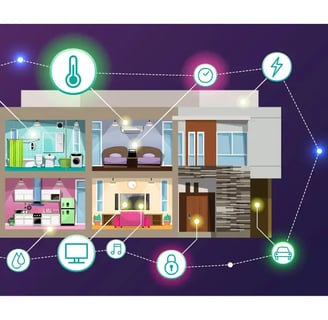Variedade de lâmpadas inteligentes LED com opções Wi-Fi e Bluetooth.