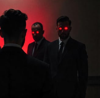 evil men red eyes blog video