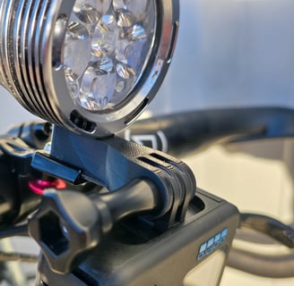 Duo Mount on the bike with gopro and exposure light mounted on it