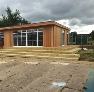school classroom with decking