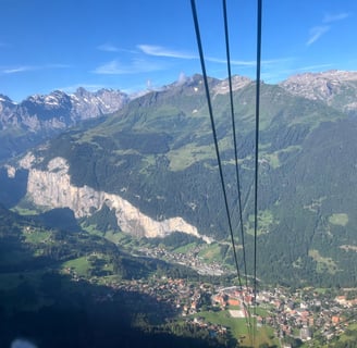 View from inside the Gondola to Männlichen