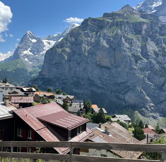 Walking into Mürren