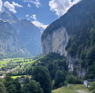 Looking up the Lauterbrunnen Valley from the Gondola to Grütschalp
