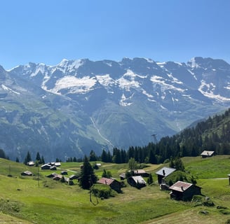 Looking down on Sonnenberg outside of Mürren