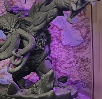 a statue of a dragon with a dragon on it