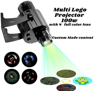 Multi Gobo Projector 4 Lens of Static Rotation