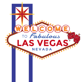 a las vegas sign with a casino theme
