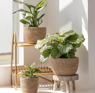  Cesta de Plantas de Hierba Marina en el Interior y en el Exterior, Cubierta de Macetas, Contenedore