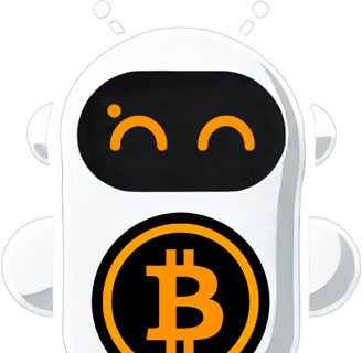 griderBOT logo, small smart bot with Bitcoin logo on the belly