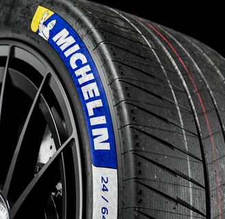 tread design of michelin tyre up close