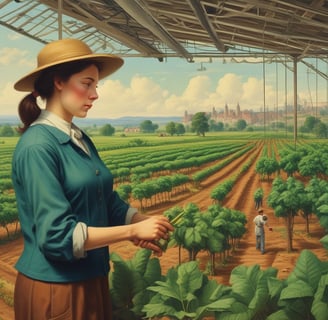 a woman in a hat and a straw hat