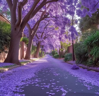 jacaranda tree blooming purple serene tranquil