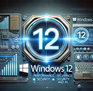 a computer screen with a computer and a computer monitor and windows 12