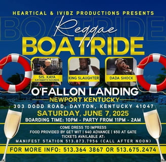 a flyer for a boat ride on the river