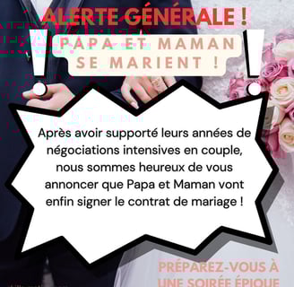 faire-part mariage humoristique papa et maman se marient